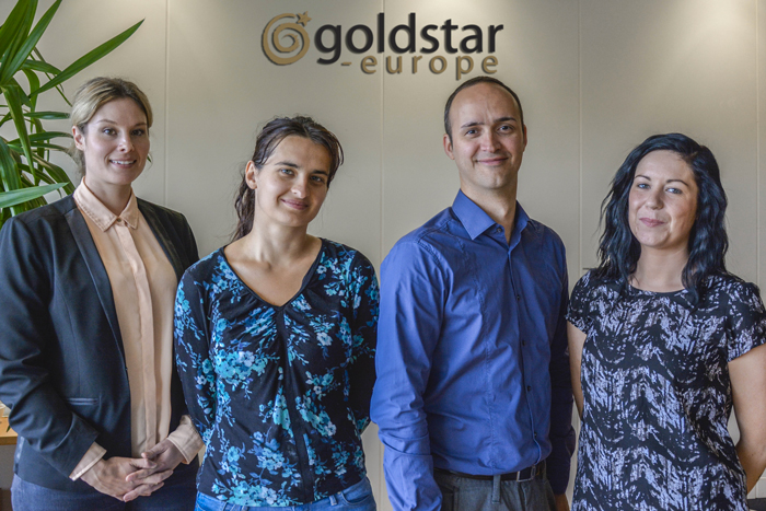 Les dernières recrues Goldstar (de gauche à droite) : Jasmine Mortimer, Valeria Kunakova, Alfred Balcaen et Niamh Gargan.